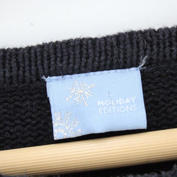 Holiday Editions Christmas Sweater Women Black Pullover Knit Long Sleeve Size XL - Picture 6 of 9